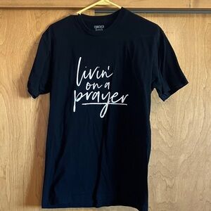 Forever 21 Black Tee with White Script